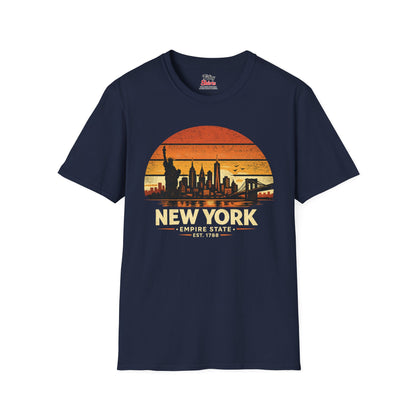 New York Skyline Sunset Unisex Softstyle T Shirt State Pride Graphic Tee Collections FS03