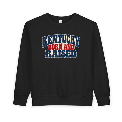 Kentucky Born and Raised Retro 1970s Unisex Toddler Sweatshirt