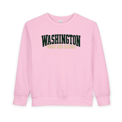 Washington Born and Raised Pacific Northwest Heritage Unisex Toddler Sweatshirt