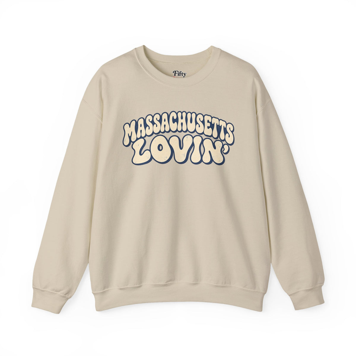 Massachusetts Lovin Unisex Crewneck Sweatshirt State Name Graphic