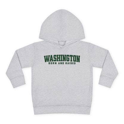 Washington Born and Raised Minimal Modern Unisex Toddler Pullover Fleece Hoodie