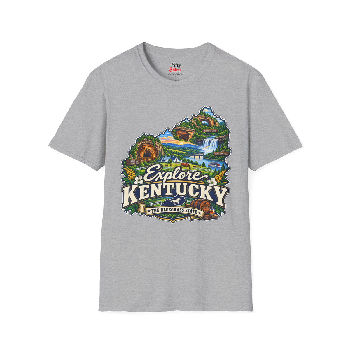 Explore Kentucky Unisex Softstyle T Shirt State Pride Graphic Tee Collections FS03