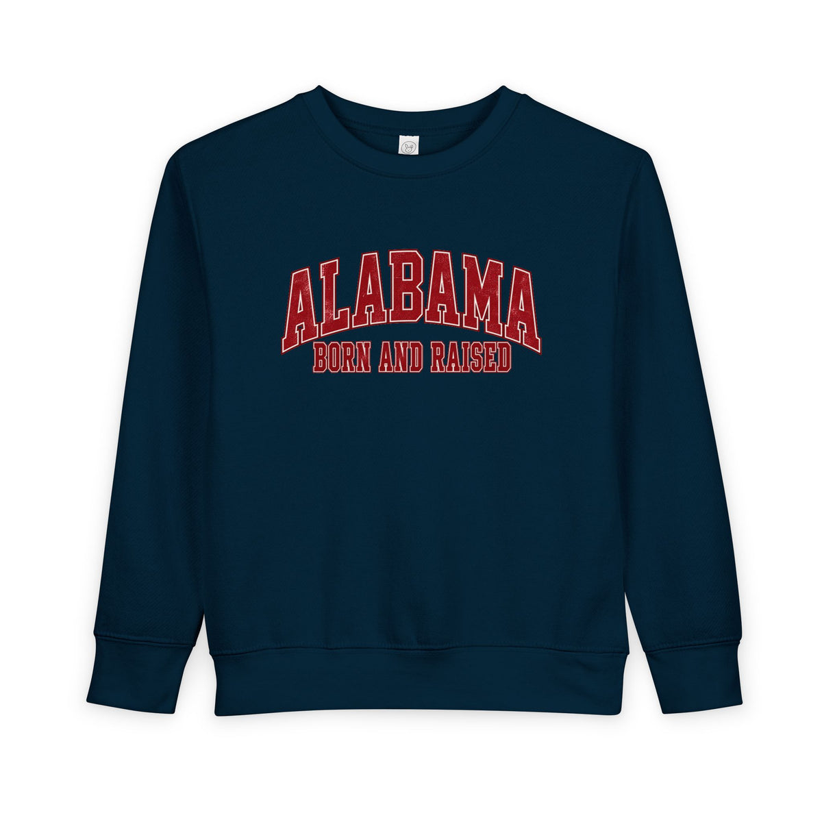 Alabama Born and Raised Collegiate Classic Unisex Toddler Sweatshirt