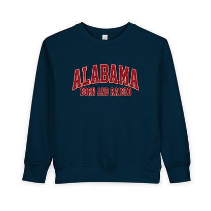 Alabama Born and Raised Collegiate Classic Unisex Toddler Sweatshirt