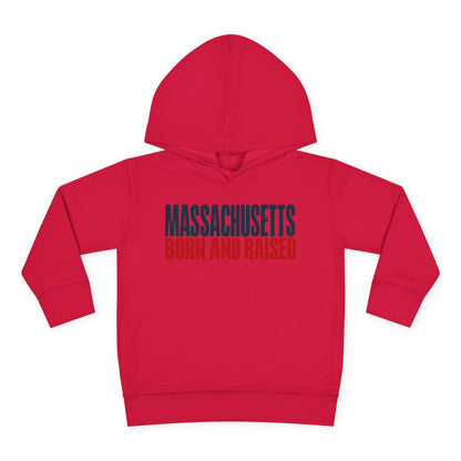 Massachusetts Born and Raised Modern Streetwear Unisex Toddler Pullover Fleece Hoodie