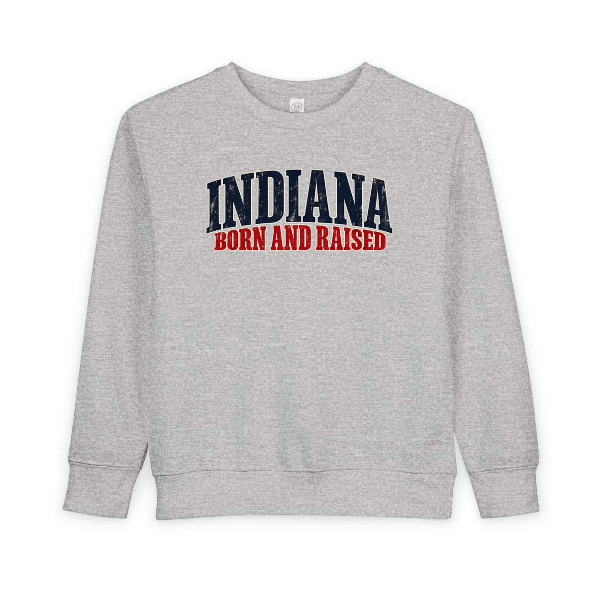 Indiana Born and Raised Midwest Americana Unisex Toddler Sweatshirt