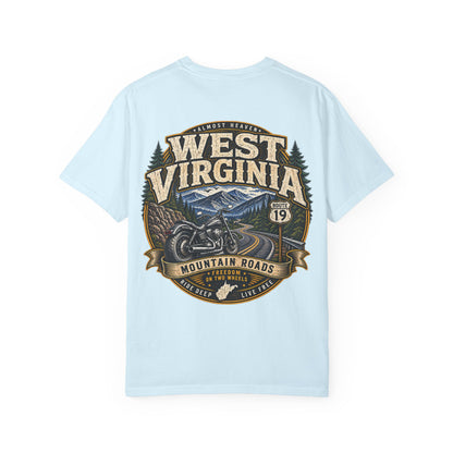 West Virginia Motorcycle Roads Unisex Comfort Color 1717 Streetwear Graphic Tee
