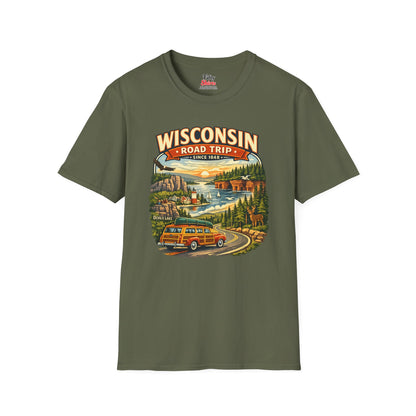Wisconsin Road Trip Unisex Softstyle T Shirt State Pride Graphic Tee Collections FS03
