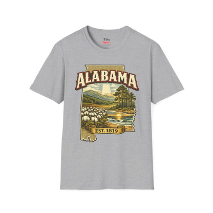 Vintage Alabama Heritage Unisex Softstyle T Shirt State Pride Graphic Tee Collections FS03