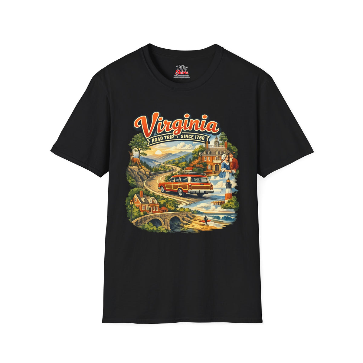 Virginia Road Trip Unisex Softstyle T Shirt State Pride Graphic Tee Collections FS03