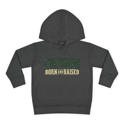 Oregon Born and Raised Rustic Pacific Northwest Unisex Toddler Pullover Fleece Hoodie