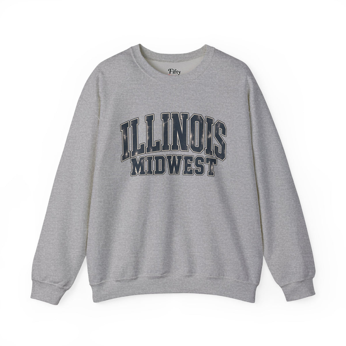 Illinois Midwest Unisex Crewneck Sweatshirt State Name Graphic
