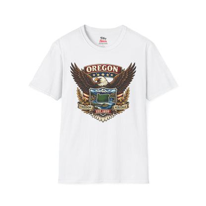 Oregon Americana Eagle Unisex Softstyle T Shirt State Pride Graphic Tee Collections FS03