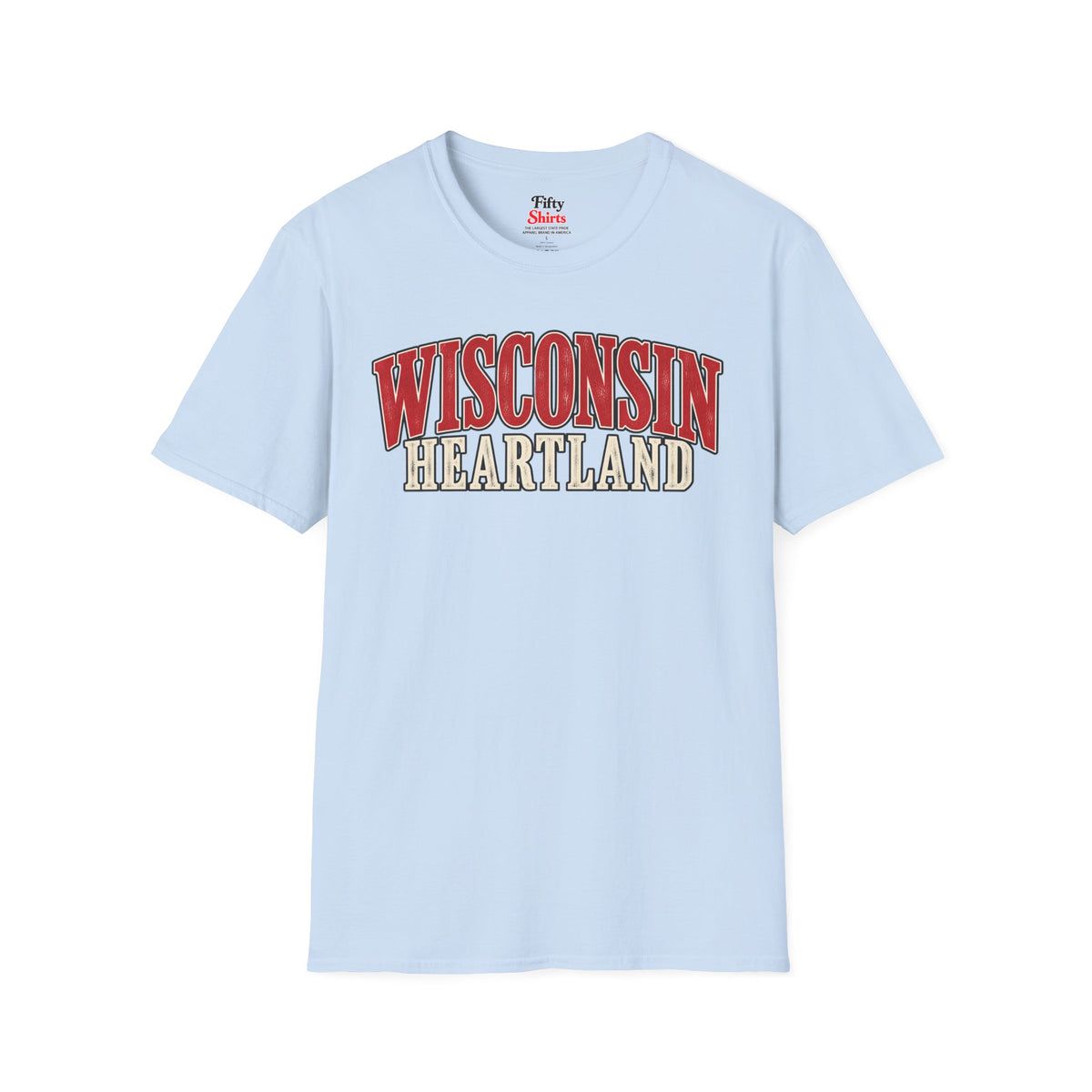 Wisconsin Heartland Unisex Softstyle T Shirt State Name Graphic Tee