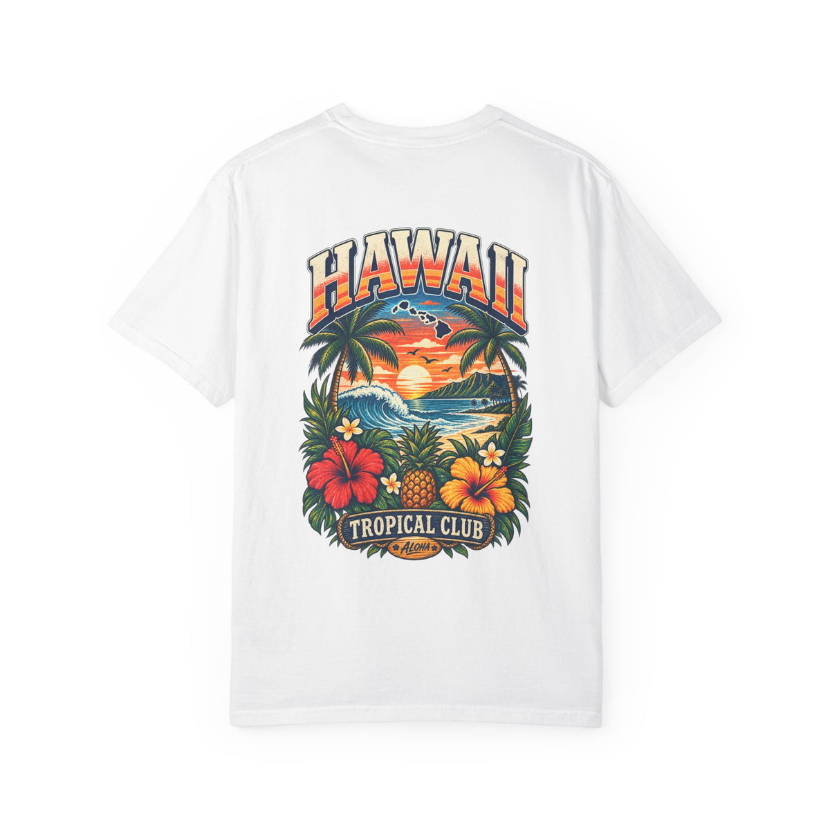 Hawaii Tropical Club Unisex Comfort Color 1717 Streetwear Graphic Tee