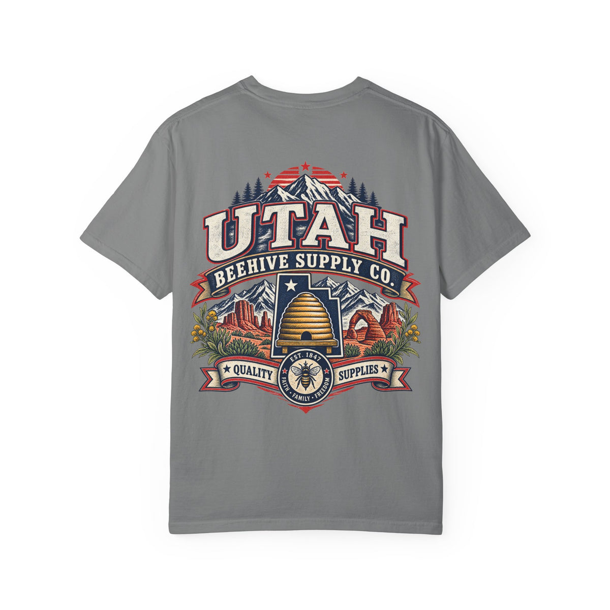 Utah Beehive Supply Co Unisex Comfort Color 1717 Streetwear Graphic Tee