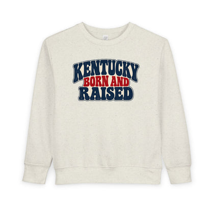 Kentucky Born and Raised Retro 1970s Unisex Toddler Sweatshirt