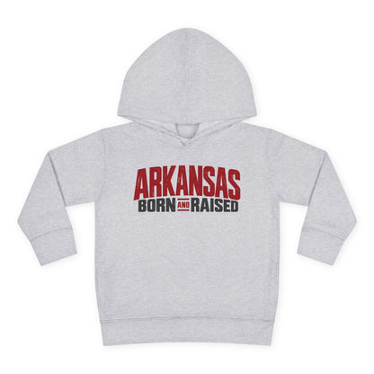Arkansas Born and Raised Modern Streetwear Unisex Toddler Pullover Fleece Hoodie