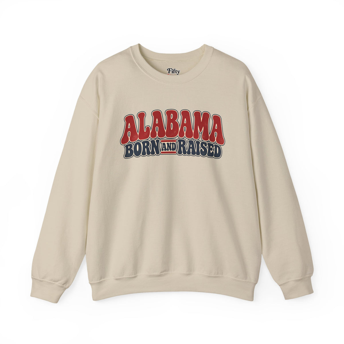 Alabama Born and Raised Retro 1970s Americana Unisex Sweatshirt Graphic