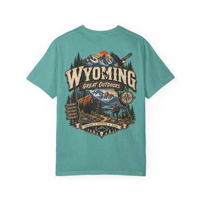 Wyoming Great Outdoors Unisex Comfort Color 1717 Streetwear Graphic Tee