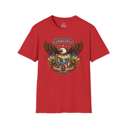 Ohio Americana Eagle Unisex Softstyle T Shirt State Pride Graphic Tee Collections FS03