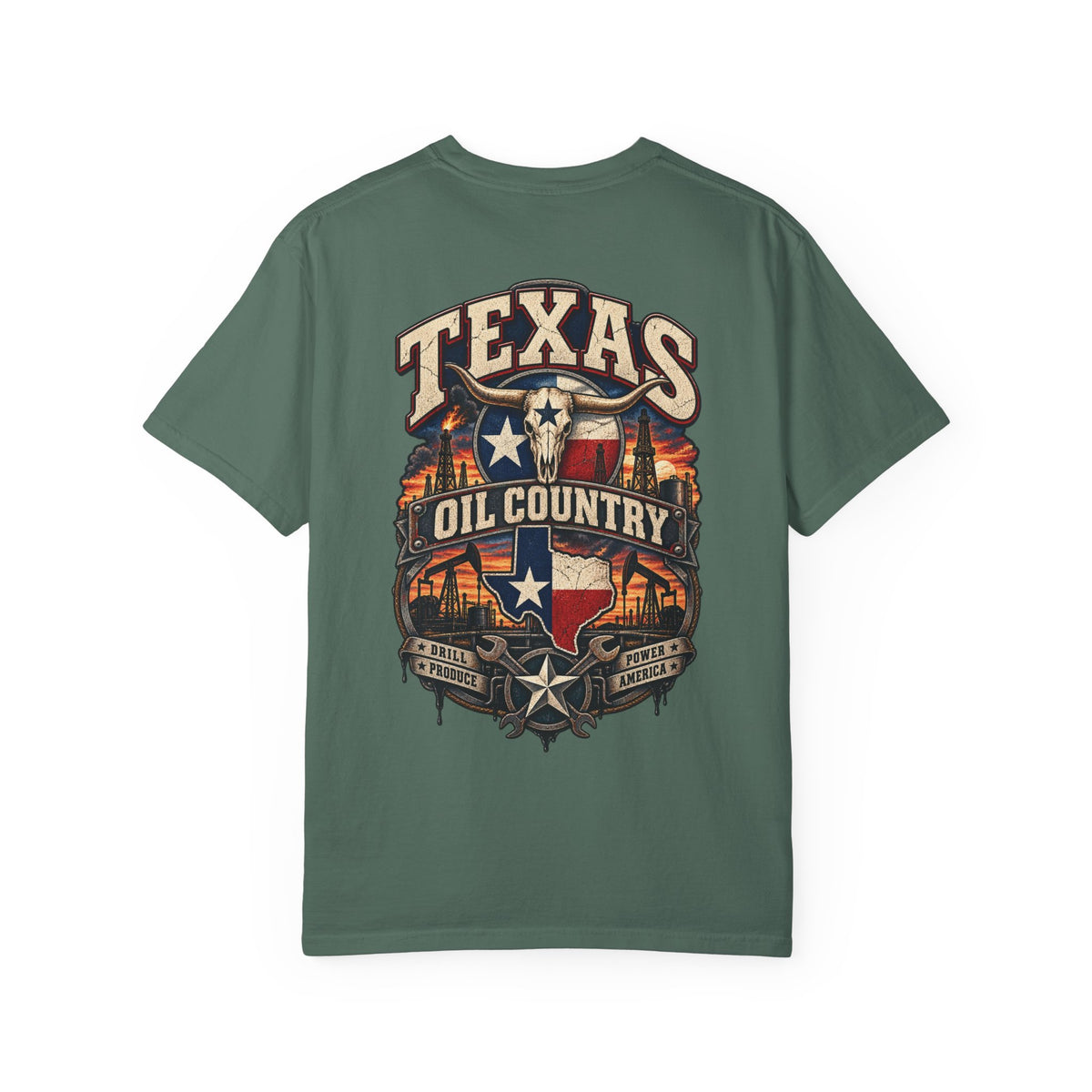Texas Oil Country Unisex Comfort Color 1717 Streetwear Graphic Tee