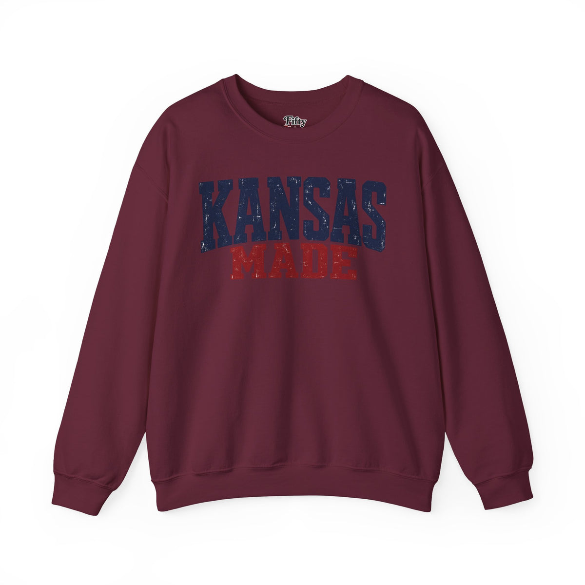 Kansas Made Unisex Crewneck Sweatshirt State Name Graphic