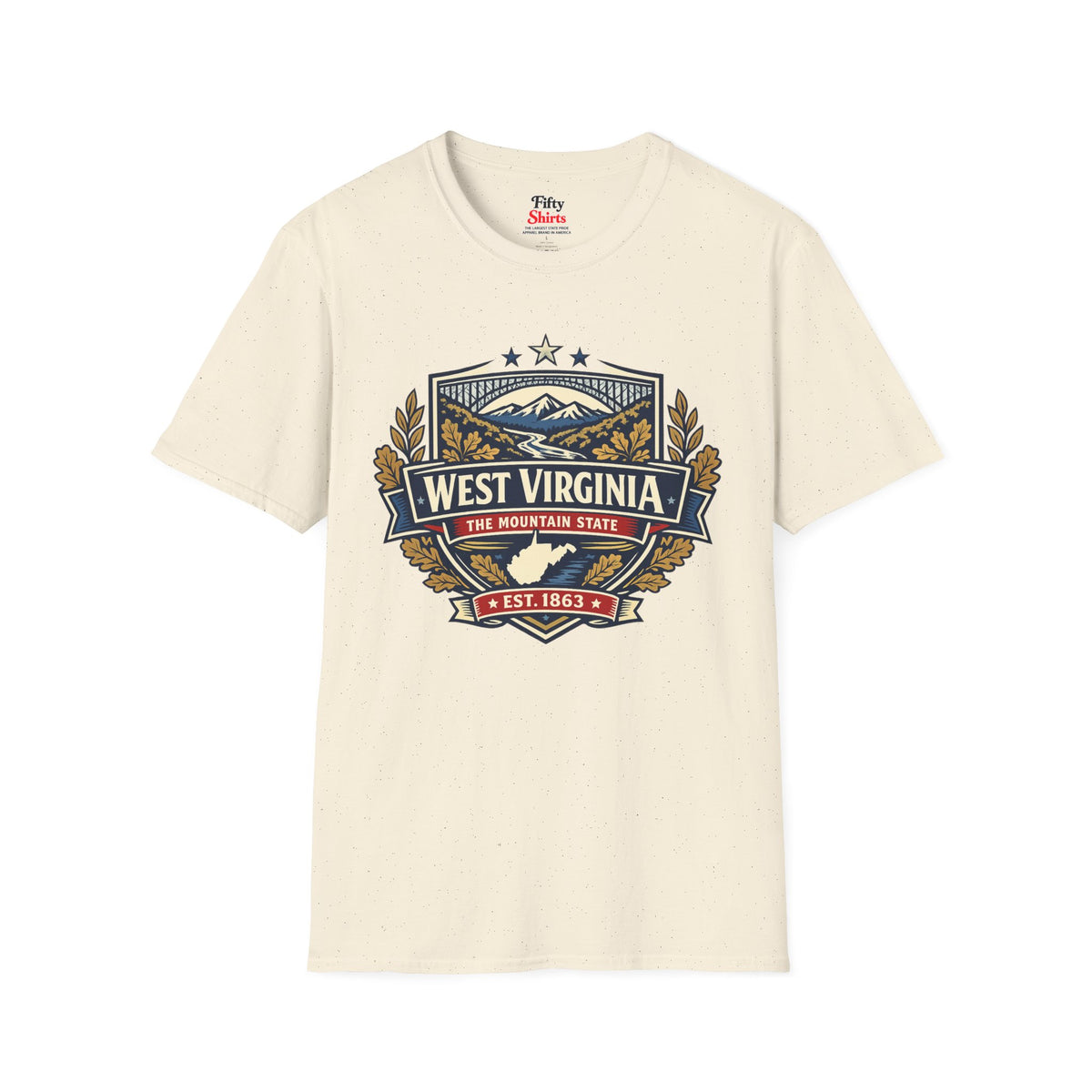 West Virginia Heritage Badge Unisex Softstyle T Shirt State Pride Graphic Tee Collections FS03