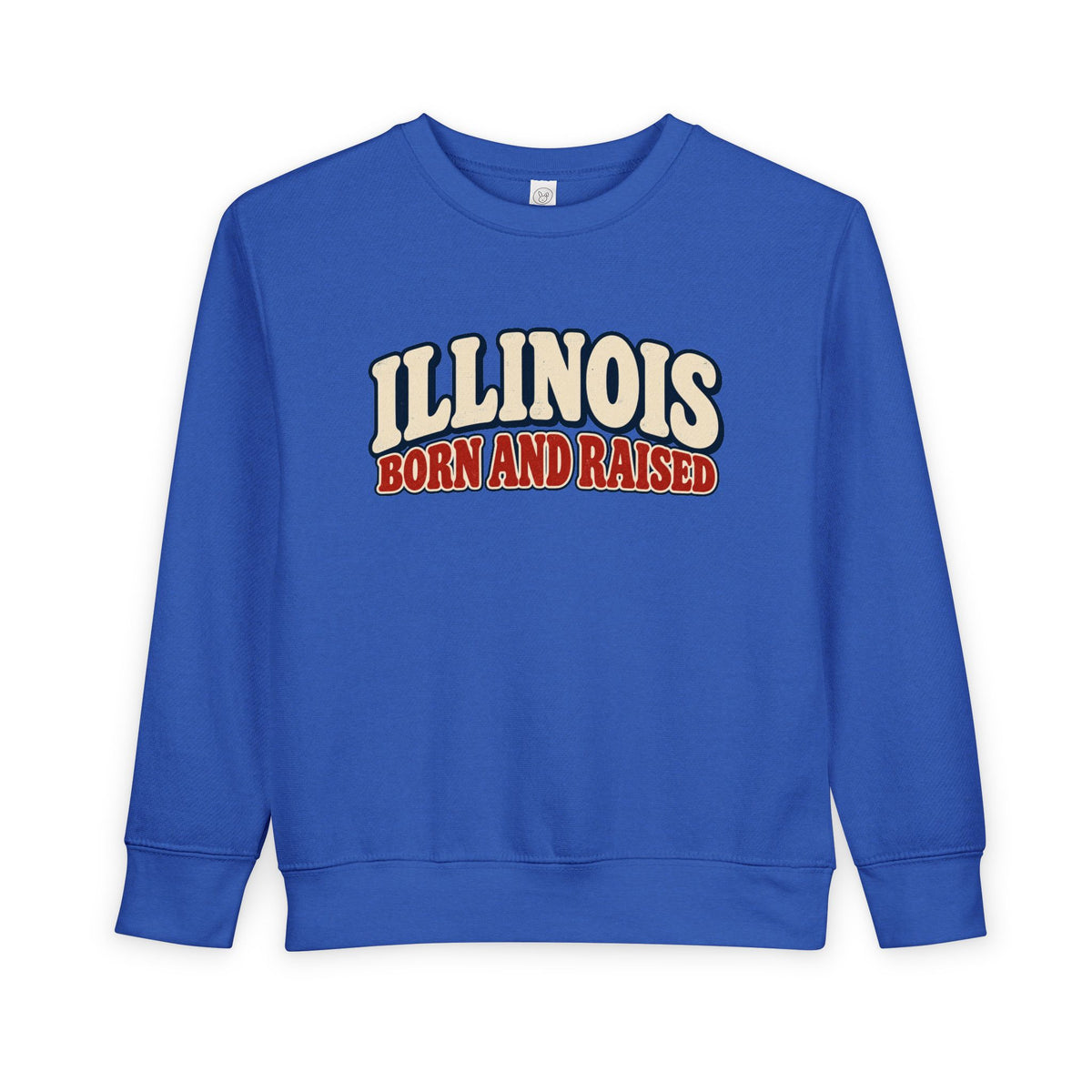 Illinois Born and Raised Retro 1970s Unisex Toddler Sweatshirt