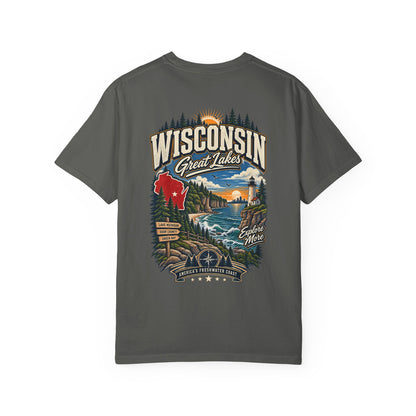 Wisconsin Great Lakes Unisex Comfort Color 1717 Streetwear Graphic Tee
