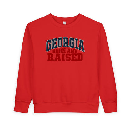 Georgia Born and Raised Rustic Southern Unisex Toddler Sweatshirt