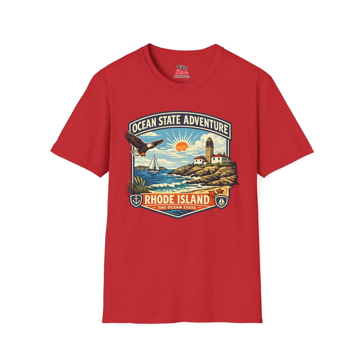 Rhode Island Ocean State Adventure Unisex Softstyle T Shirt State Pride Graphic Tee Collections FS03
