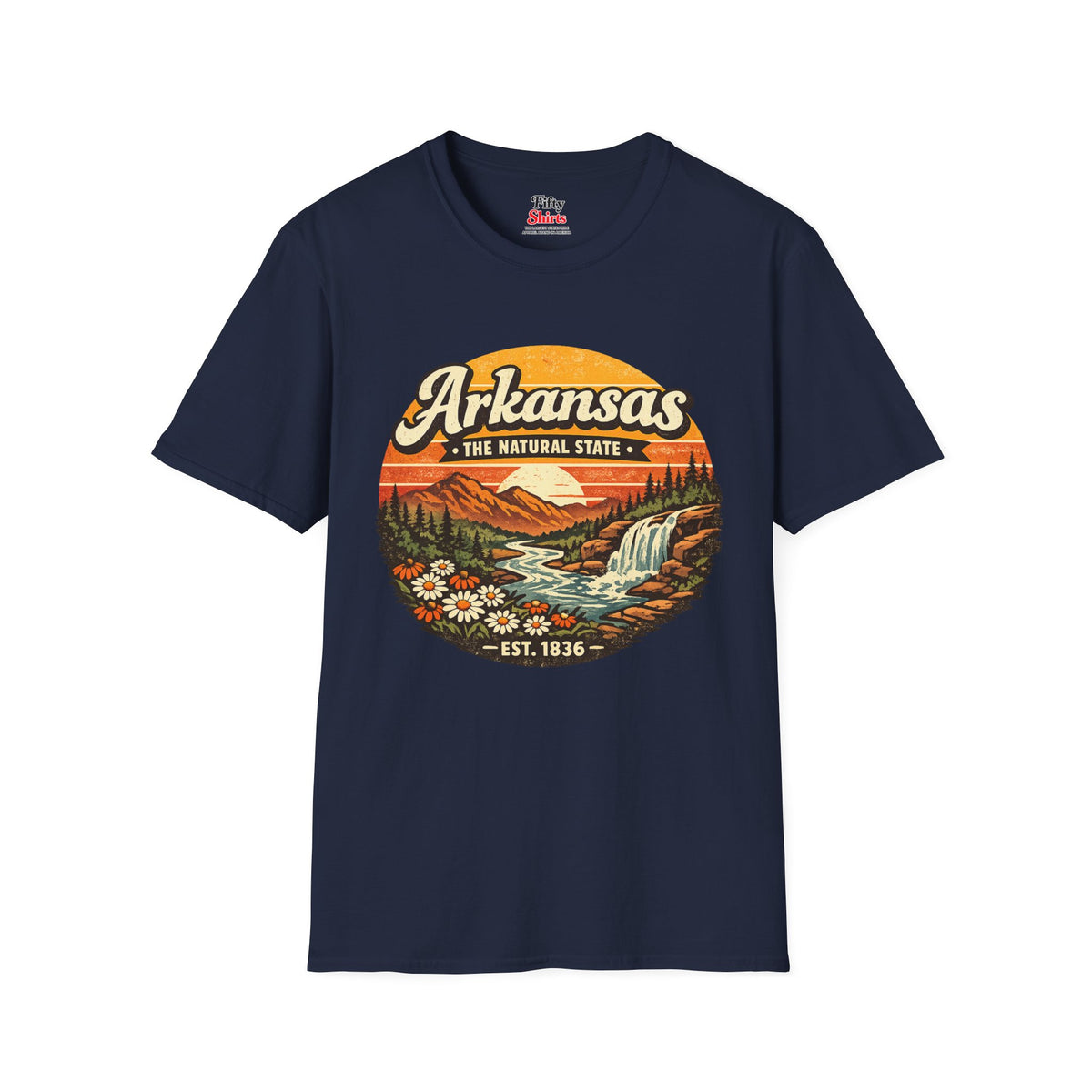 Arkansas Mountain Sunset Unisex Softstyle T Shirt State Pride Graphic Tee Collections FS03