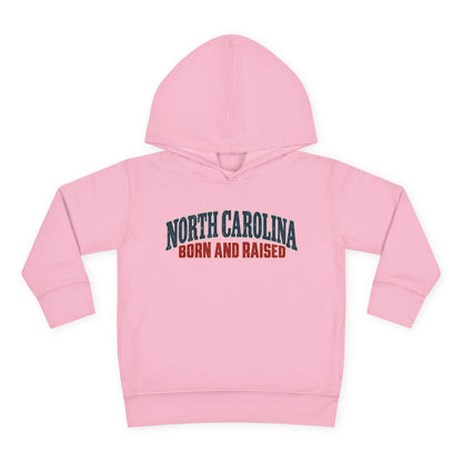 North Carolina Born and Raised Classic Souvenir Unisex Toddler Pullover Fleece Hoodie