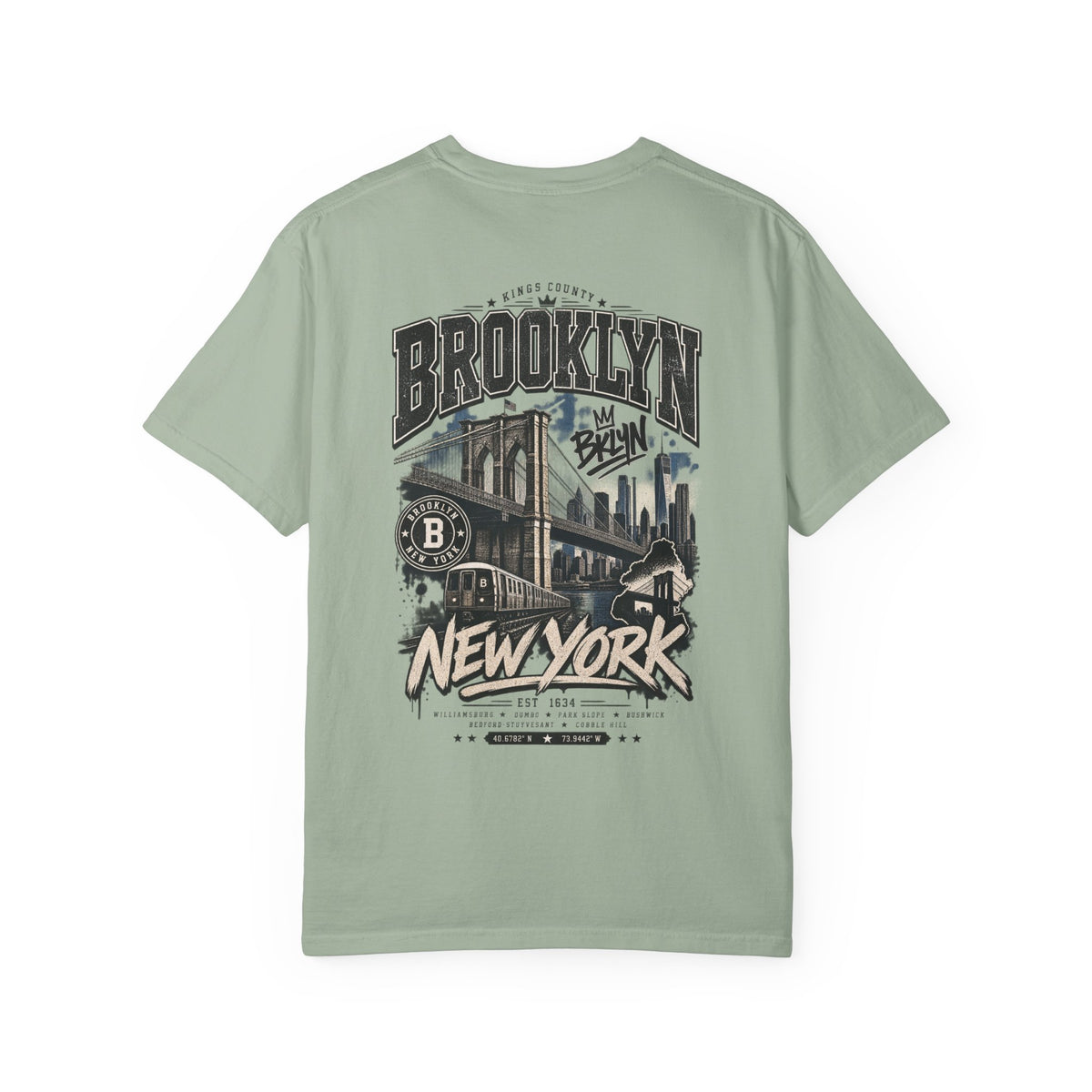 Brooklyn New York Unisex Comfort Color 1717 Streetwear Graphic Tee