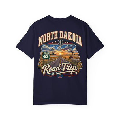 North Dakota Road Trip Unisex Comfort Color 1717 Streetwear Graphic Tee