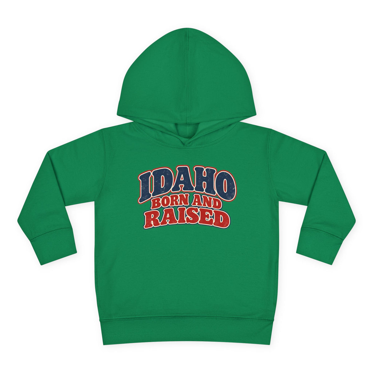 Idaho Born and Raised Retro 1970s Unisex Toddler Pullover Fleece Hoodie
