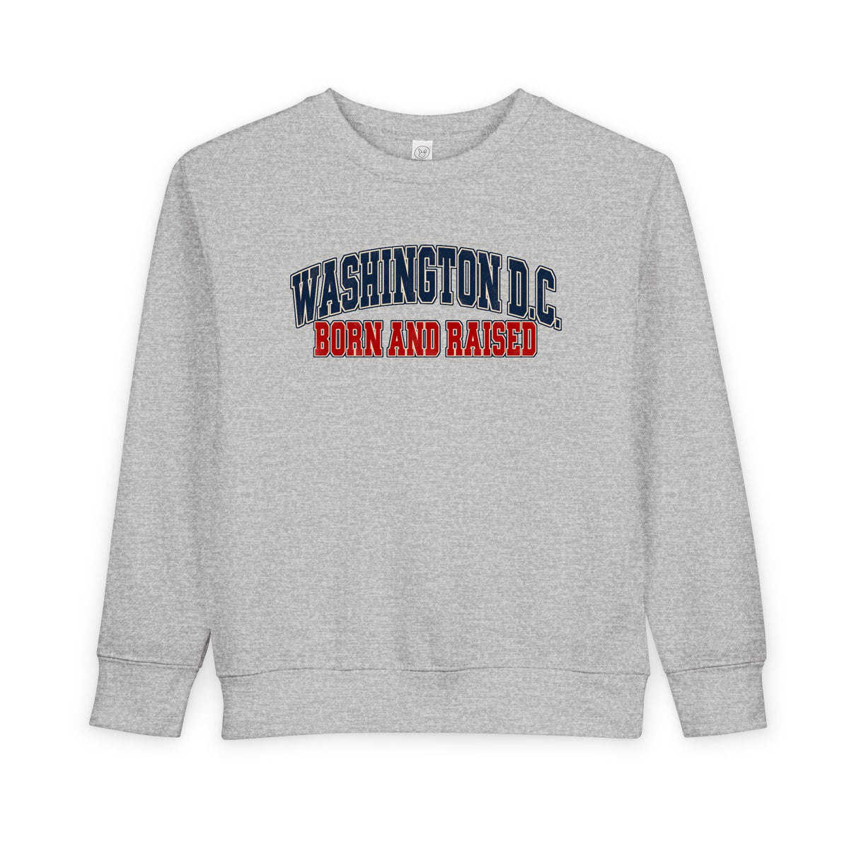 Washington DC Born and Raised Classic Collegiate Unisex Toddler Sweatshirt