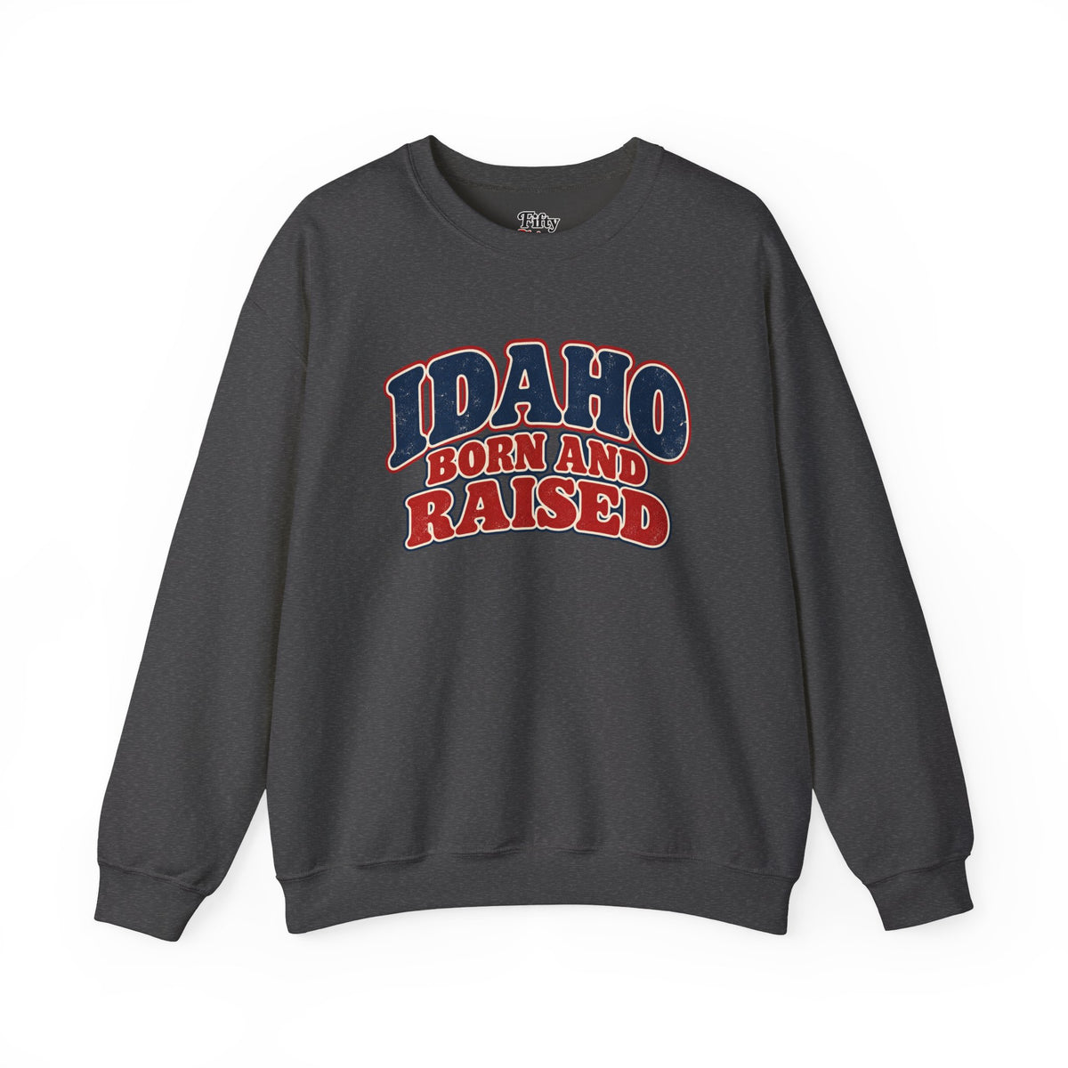 Idaho Born and Raised Retro 1970s Unisex Sweatshirt Graphic