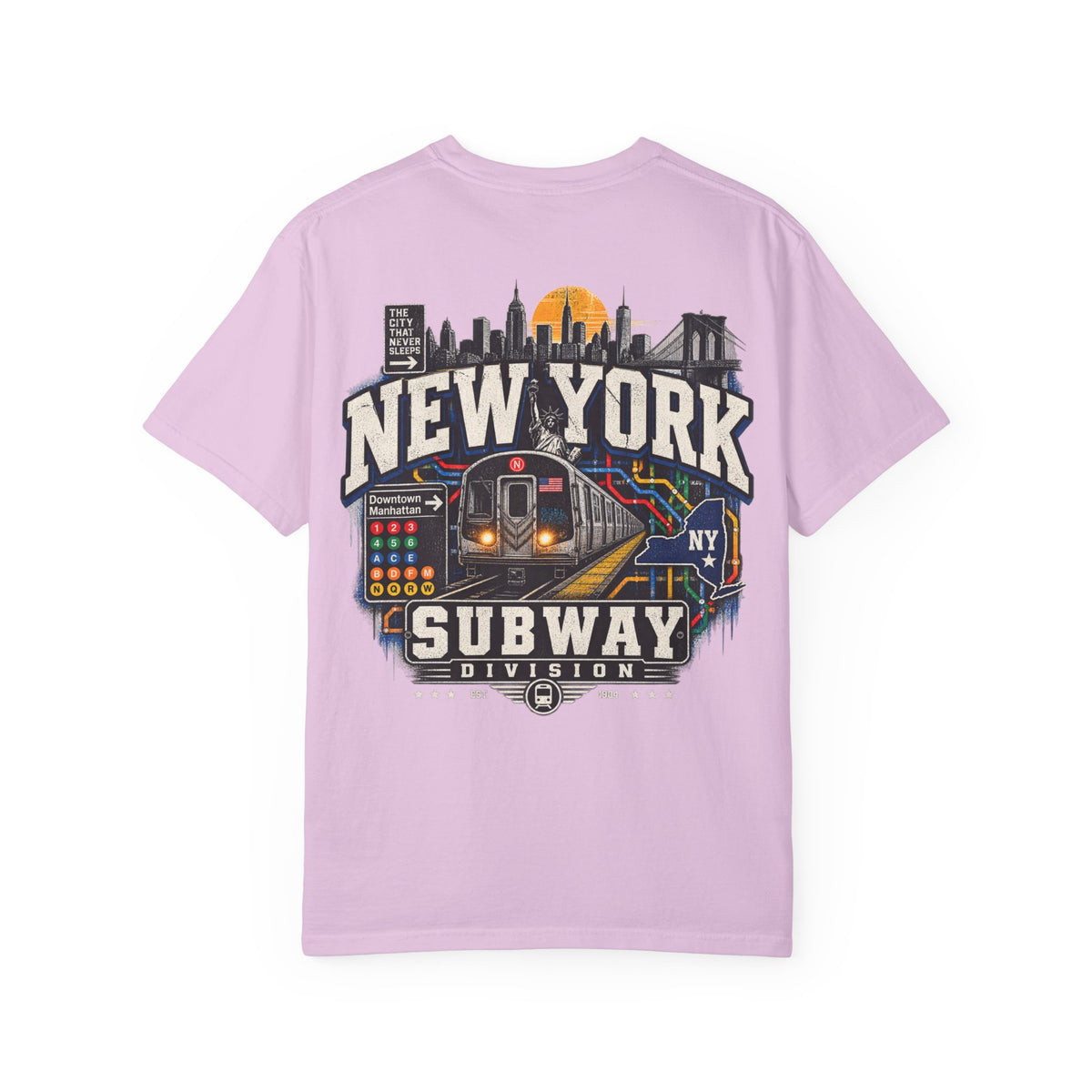 New York Subway Division Unisex Comfort Color 1717 Streetwear Graphic Tee