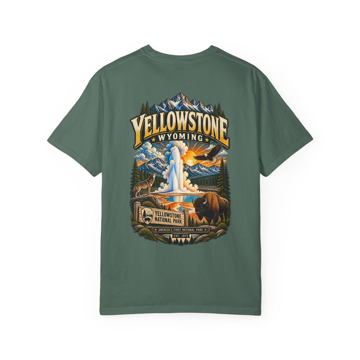 Yellowstone Wyoming Unisex Comfort Color 1717 Streetwear Graphic Tee