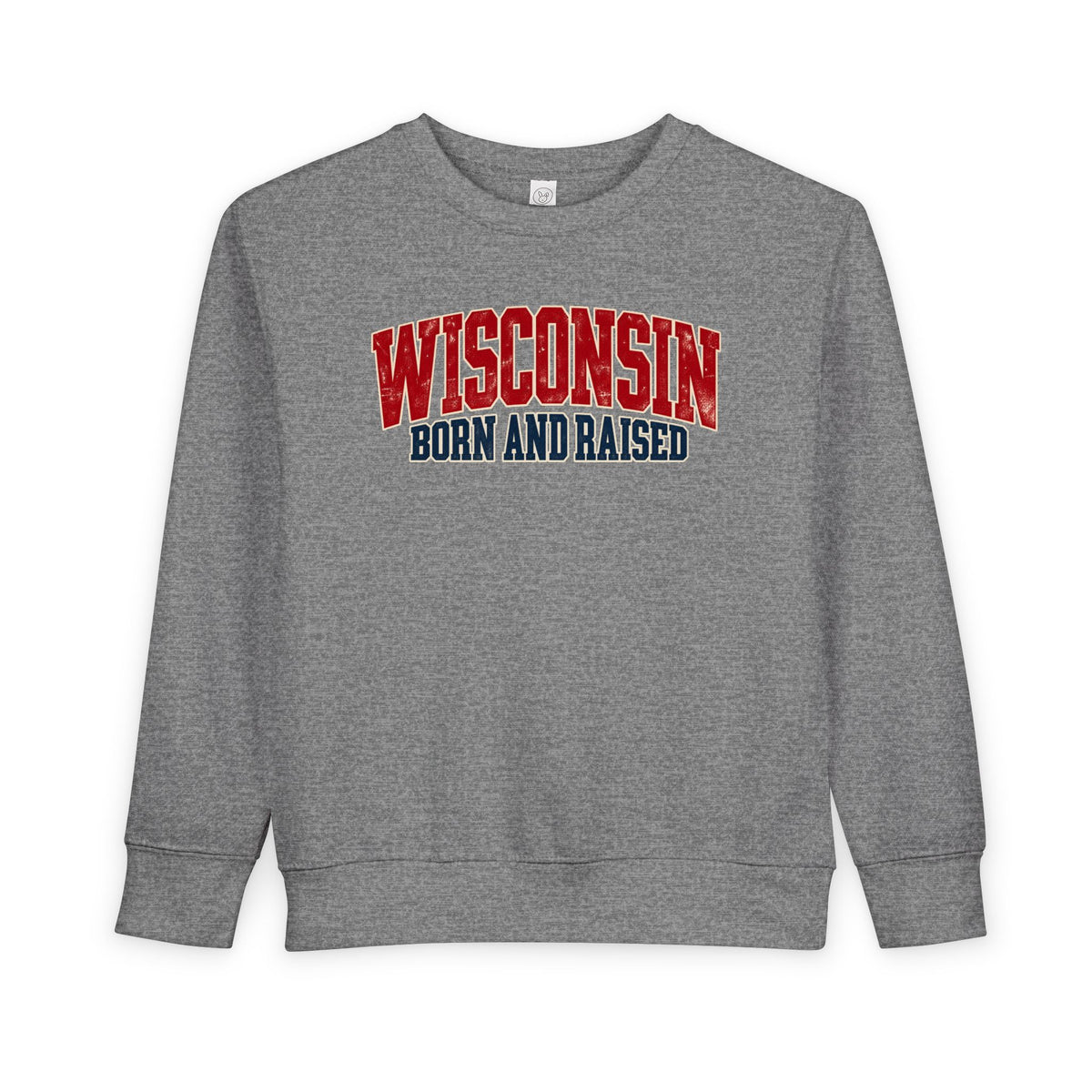 Wisconsin Born and Raised Midwest Heritage Unisex Toddler Sweatshirt