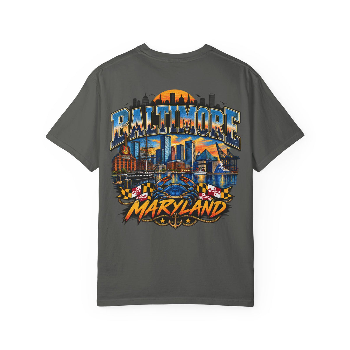 Baltimore Maryland Unisex Comfort Color 1717 Streetwear Graphic Tee