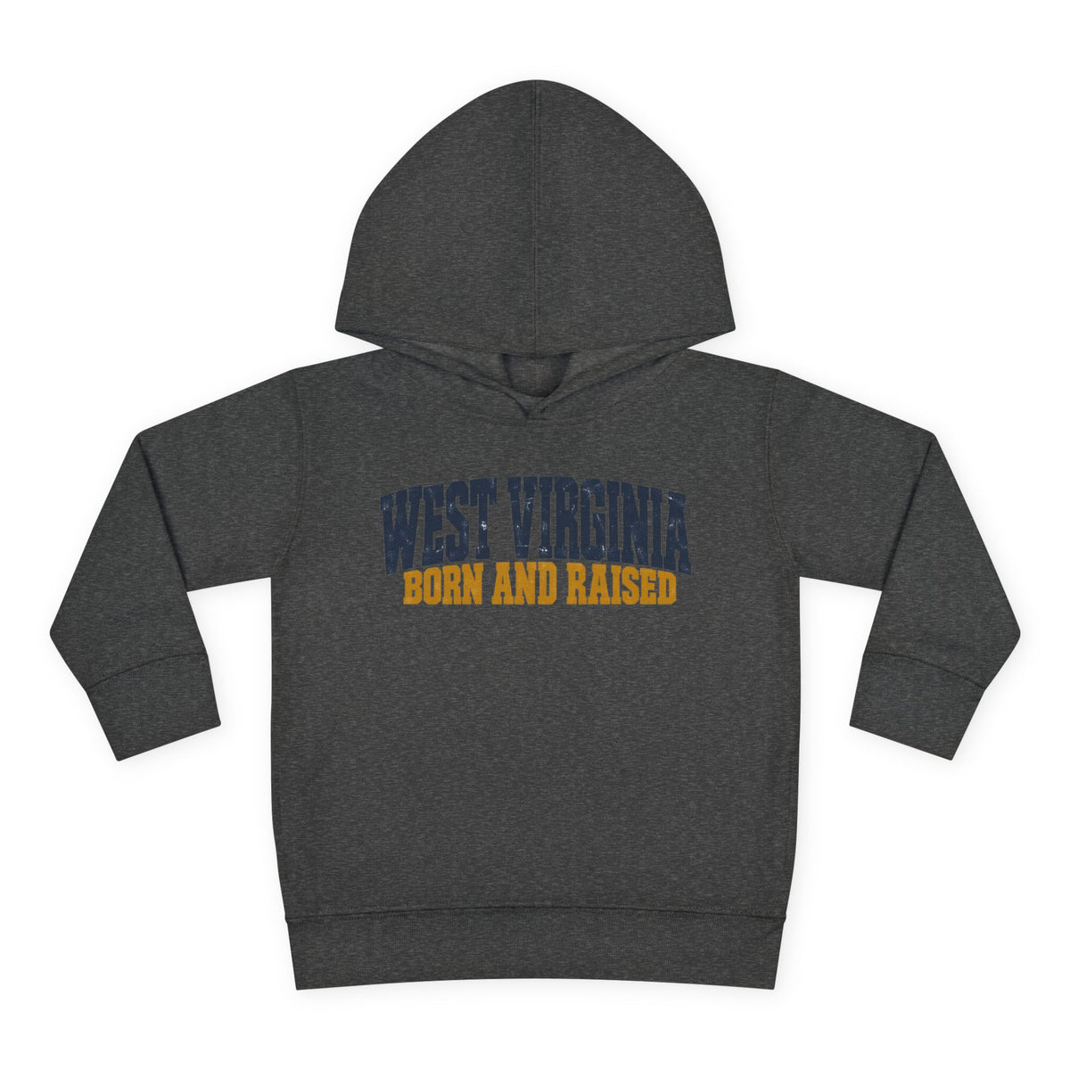 West Virginia Born and Raised Bold Workwear Unisex Toddler Pullover Fleece Hoodie