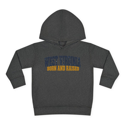 West Virginia Born and Raised Bold Workwear Unisex Toddler Pullover Fleece Hoodie
