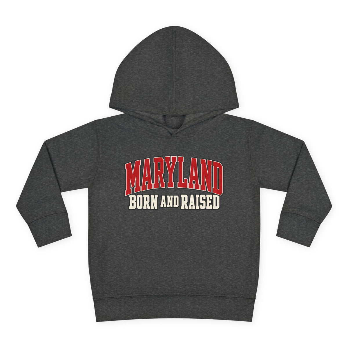Maryland Born and Raised Bold Athletic Unisex Toddler Pullover Fleece Hoodie