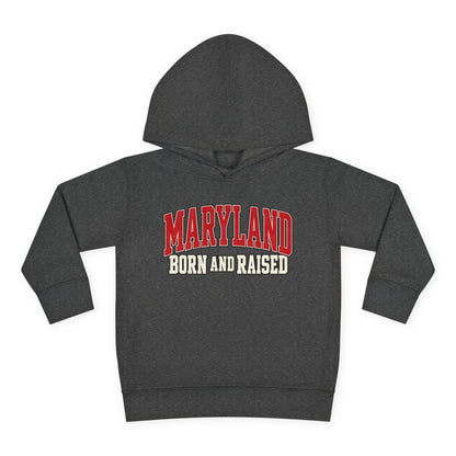 Maryland Born and Raised Bold Athletic Unisex Toddler Pullover Fleece Hoodie