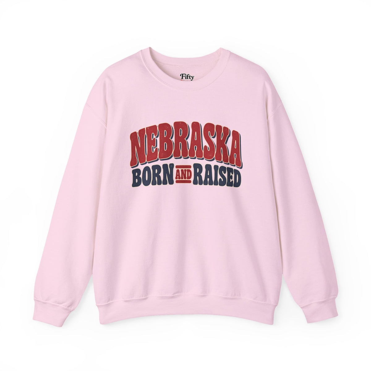 Nebraska Born and Raised Retro 1970s Unisex Sweatshirt Graphic