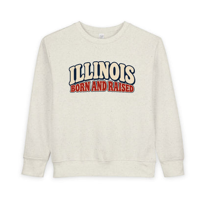 Illinois Born and Raised Retro 1970s Unisex Toddler Sweatshirt