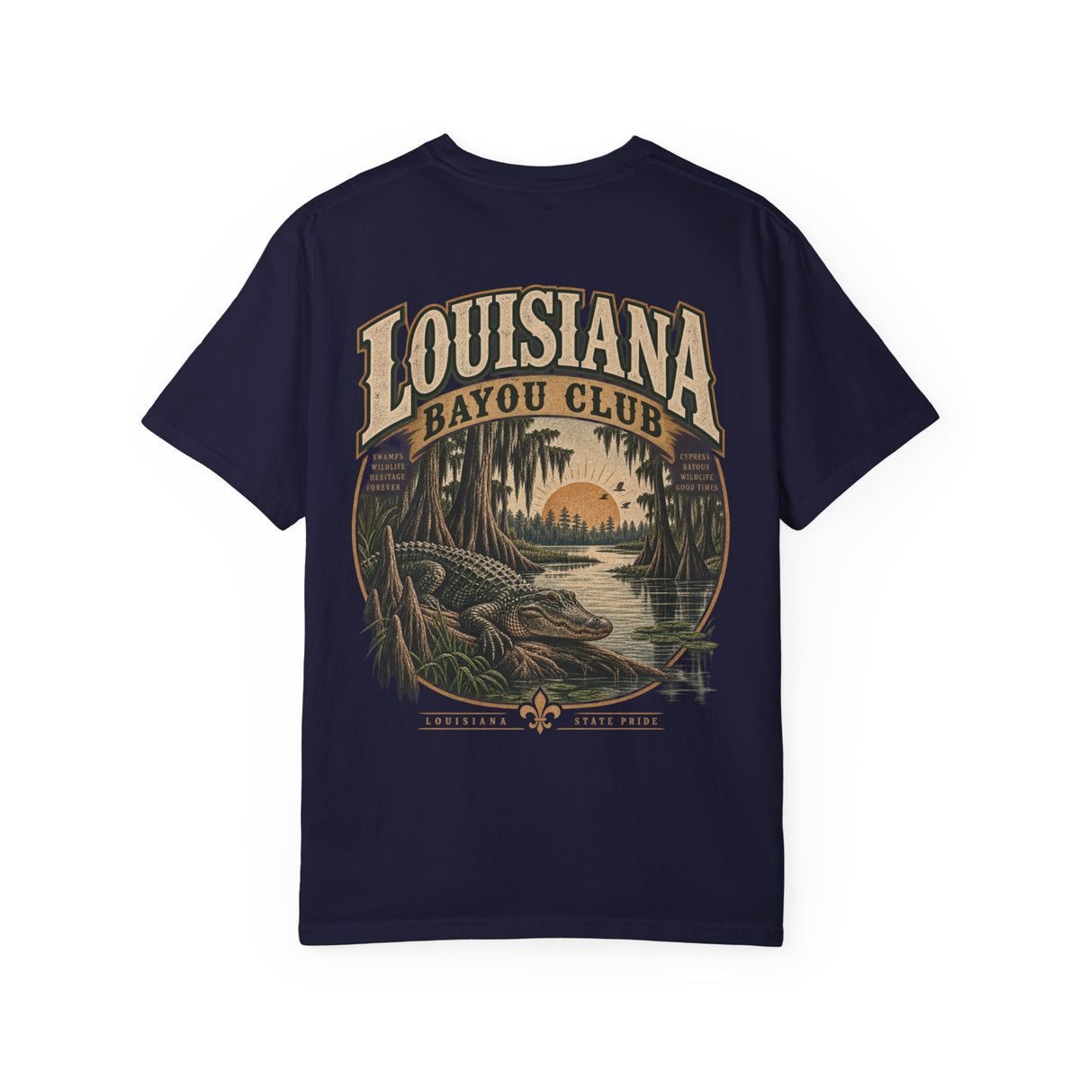 Louisiana Bayou Club Unisex Comfort Color 1717 Streetwear Graphic Tee